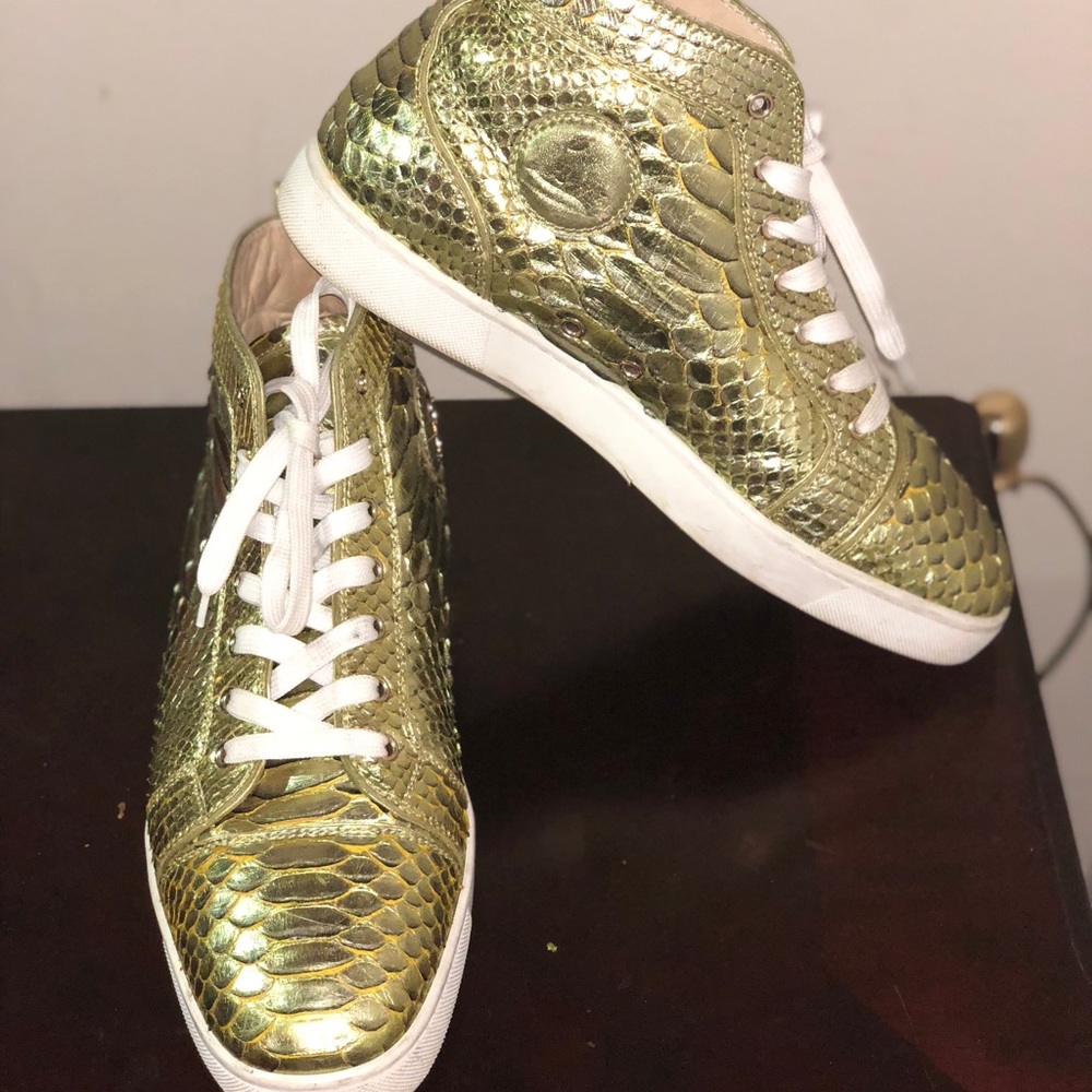Christian Louboutin Louis Flat Python Citron